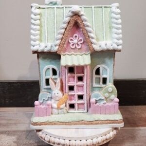 Pastel Gingerbread House Holiday Decor